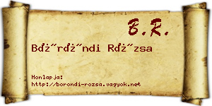 Böröndi Rózsa névjegykártya