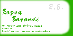 rozsa borondi business card