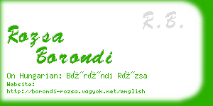 rozsa borondi business card
